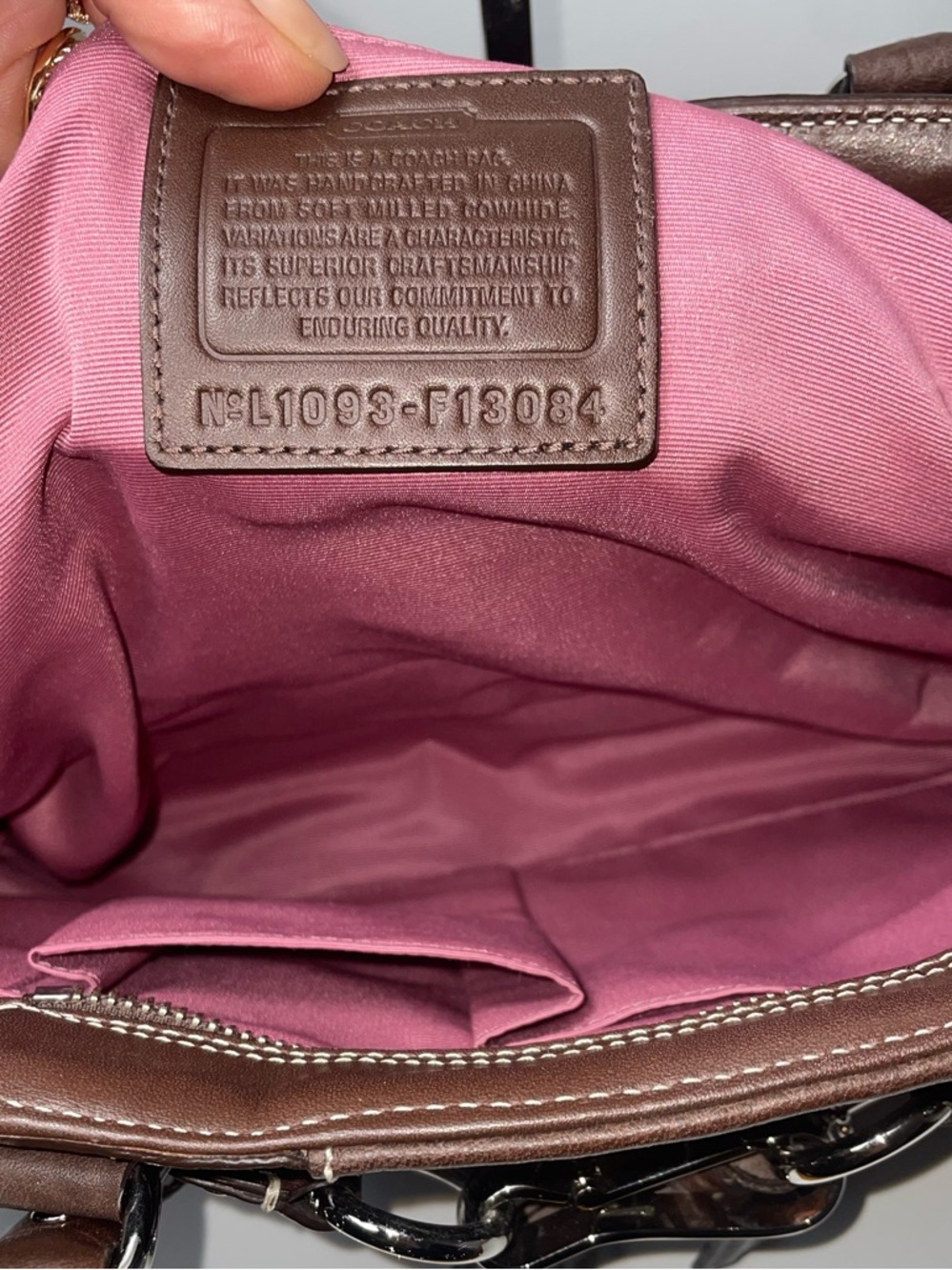 Coach Hampton Brown Pebbled Leather Shoulder Braided Satchel. - Picture 3 of 13
